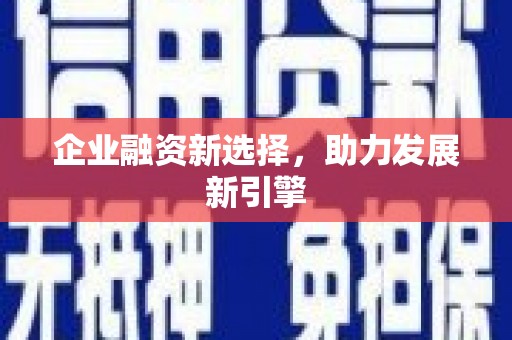 黄大仙企业融资新选择，助力发展新引擎