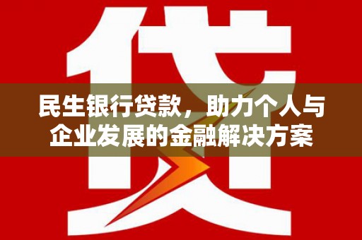 黄大仙民生银行贷款，助力个人与企业发展的金融解决方案
