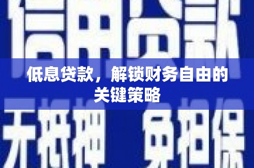 黄大仙低息贷款，解锁财务自由的关键策略