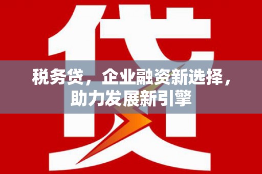 黄大仙税务贷，企业融资新选择，助力发展新引擎