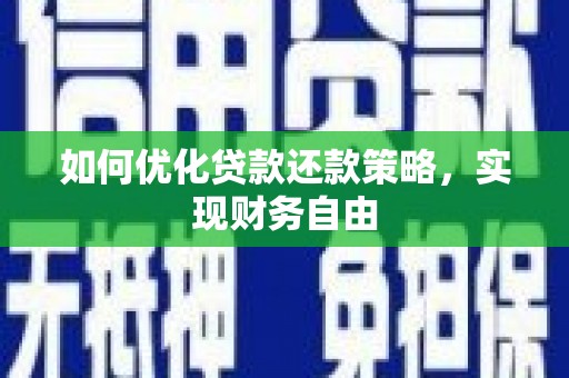 黄大仙如何优化贷款还款策略，实现财务自由